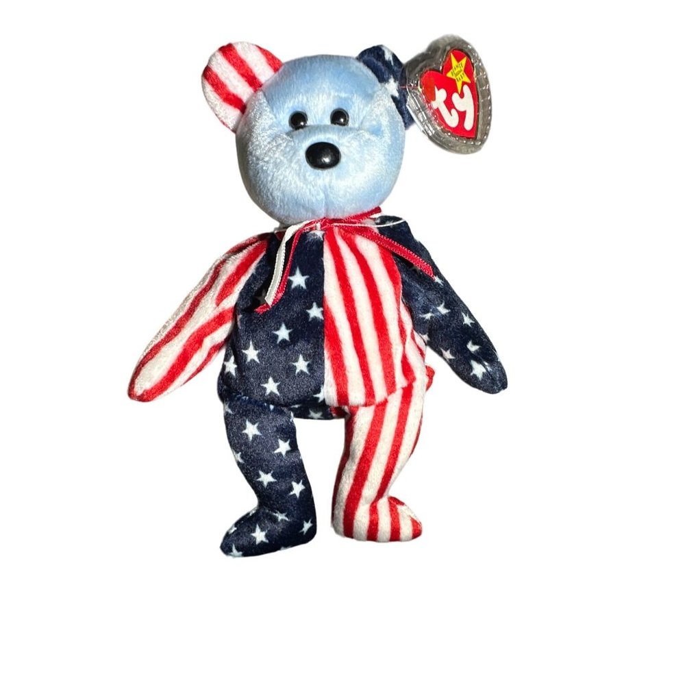 Vintage Original TY Spangle Blue Face Beanie Baby